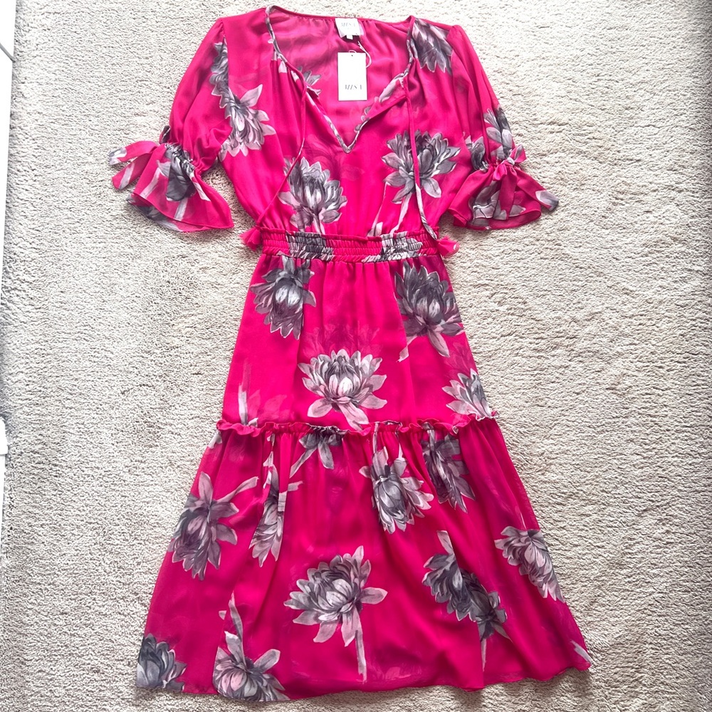 MISA Los Angeles Dariya sheer floral dress